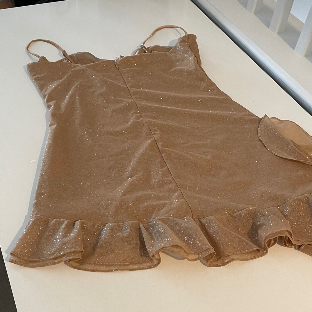 NWT Babyboo Fashion Dixie Mini Dress Gold Sparkle Size XXL - Picture 8 of 11